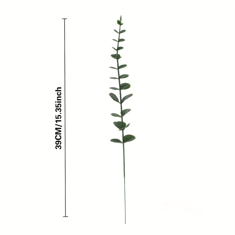 6 Dark Green Artificial Eucalyptus Stems Realistic Greenery For Wedding Centerpieces Home Decor Garden And Party Arrangements - Image 3