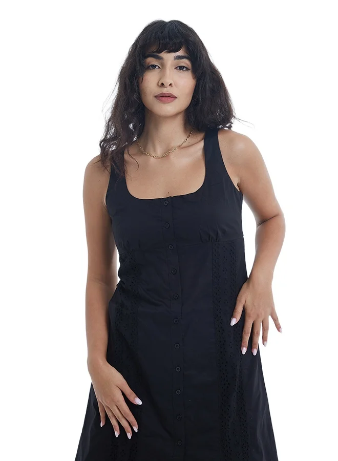 Asharae  Women's Sleeveless Button Down Dress With Adjustor Cotton Comfortable Material, Casual Fashion Wear, Daily Wear Outfit, Special Occasion Outfit, Trendy & Chic Apparel for Women | Best Price UAE