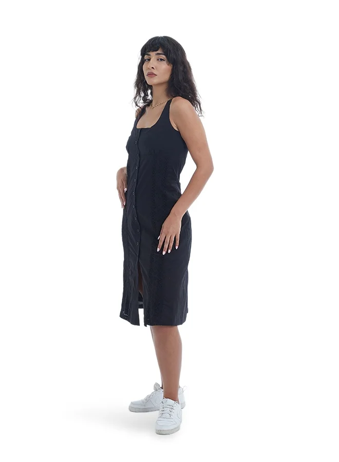 Asharae  Women's Sleeveless Button Down Dress With Adjustor Cotton Comfortable Material, Casual Fashion Wear, Daily Wear Outfit, Special Occasion Outfit, Trendy & Chic Apparel for Women | Best Price UAE