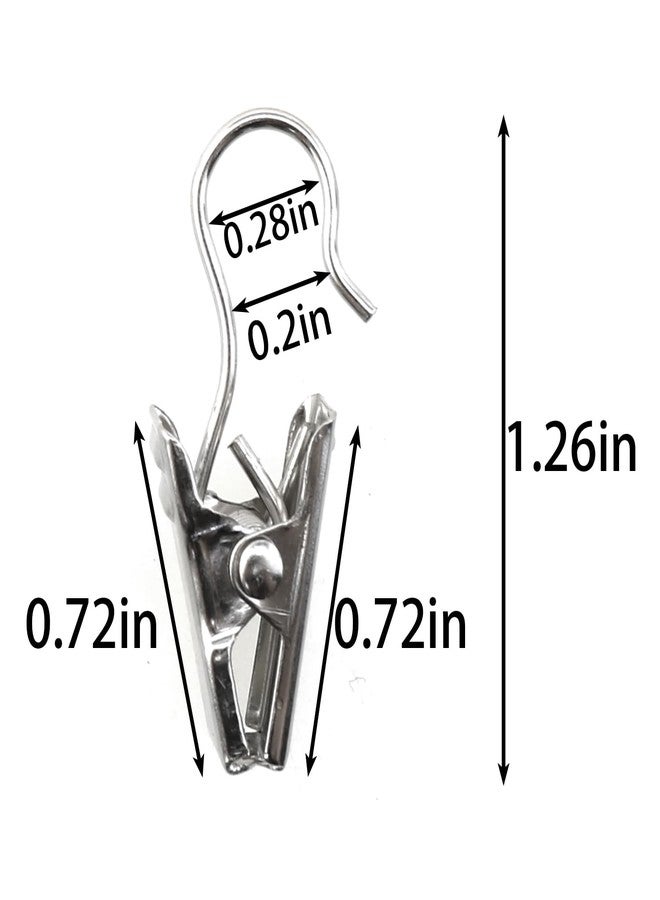 MEETOOT 120-Piece Heavy-Duty Hook Clips Set Metal Curtain Clip for Photos Home Party Decor Art Display - Silver - Image 2