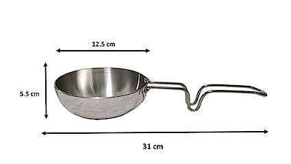CHILLATAI Aluminium Tedka Pan/Fry pan/Thalippu Karandi with Stainless Steel Handle 12.5 cm 400 ml - Image 2