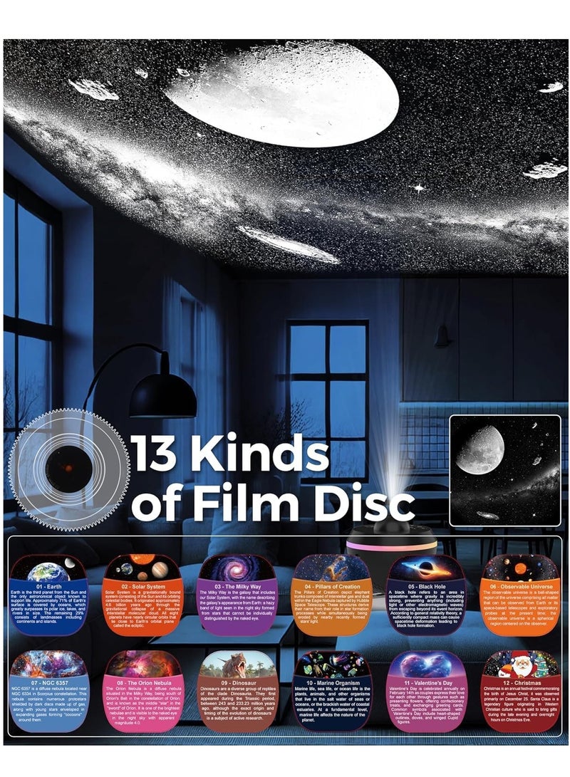 JAJEEK Galaxy Projector | 13-in-1 Planetarium Star Projector | Solar System Projector for Kids Bedroom Ceiling Decor | Starry Sky Night Light with Timer & RGB Effects | Perfect Gift for Kids - Image 2