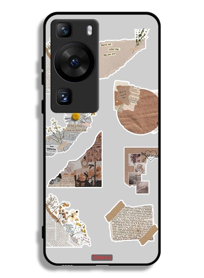 Tolwak Huawei P60 Protective Case Cover Pieces Of Paper Stickers - Image 1