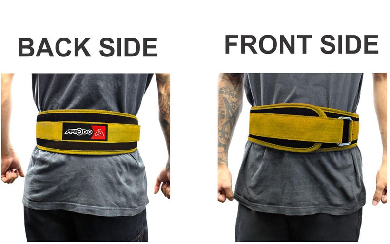 Aprodo Multipurpose Weight Lifting Belt for Back Support Comfortable & Durable for Powerlifting, Weightlifting, Gym, Workout - 100% Nylon, (4 Inch Wide) for Men and Women (Yellow, Large 36'' - 40'') - Image 5