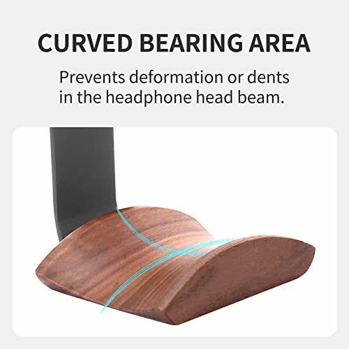 Mt.Jun Walnut Wood Headphone Wall Mount Holder, with VHB Adhesive Tape and Screw, Holds 10 lbs (Black & Walnut Wood) - Image 3