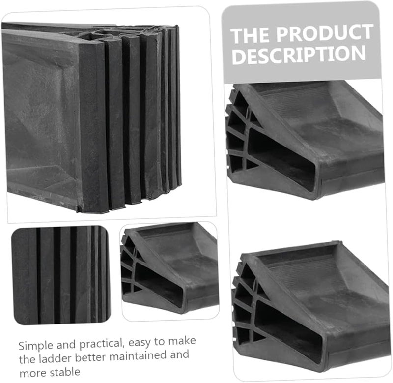 4Pcs Black Anti Slip Ladder Feet Pads Durable Non Skid Covers for Folding Ladders - Image 4
