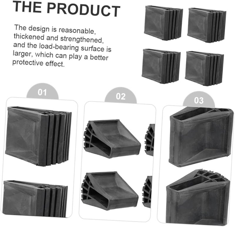 4Pcs Black Anti Slip Ladder Feet Pads Durable Non Skid Covers for Folding Ladders - Image 3