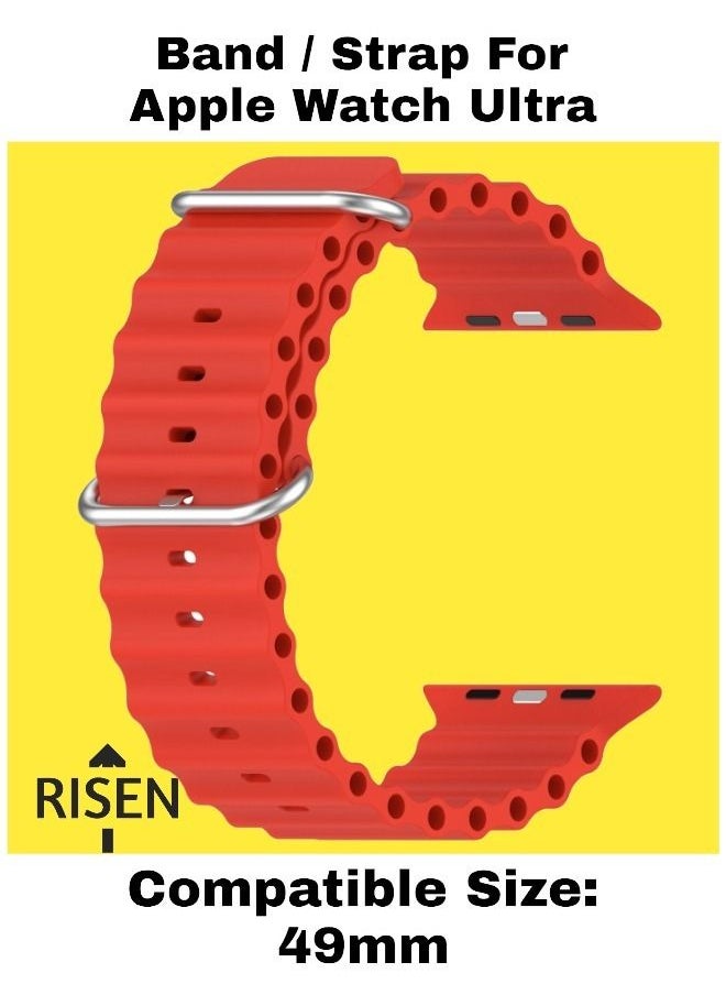 Risen Ocean Loop Silicone Sport Band Compatible with Apple Watch Band 49mm Men Women, Replacement Strap for iWatch Ultra & Series 8  - Image 3