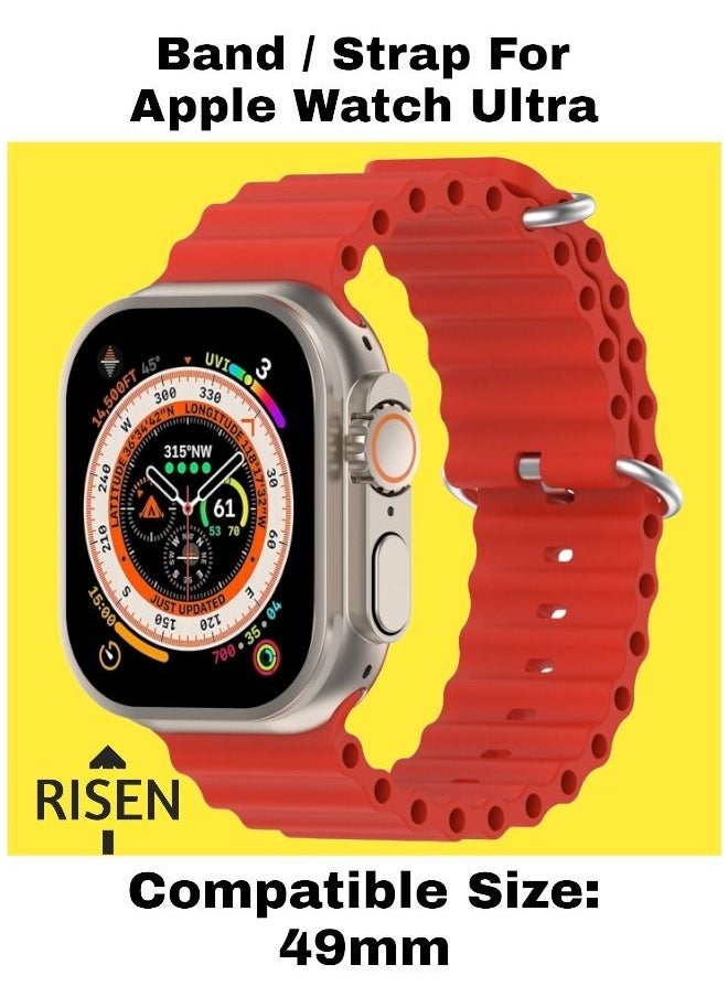 Risen Ocean Loop Silicone Sport Band Compatible with Apple Watch Band 49mm Men Women, Replacement Strap for iWatch Ultra & Series 8  - Image 1