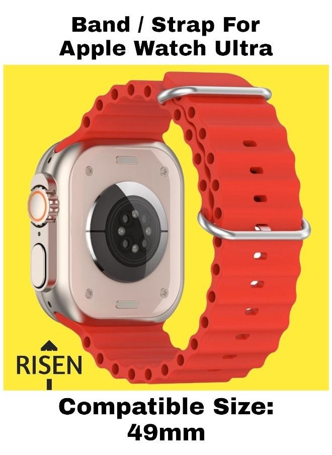 Risen Ocean Loop Silicone Sport Band Compatible with Apple Watch Band 49mm Men Women, Replacement Strap for iWatch Ultra & Series 8  - Image 2