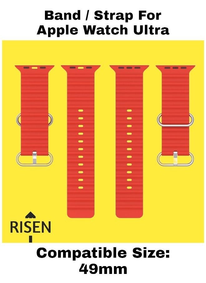 Risen Ocean Loop Silicone Sport Band Compatible with Apple Watch Band 49mm Men Women, Replacement Strap for iWatch Ultra & Series 8  - Image 4