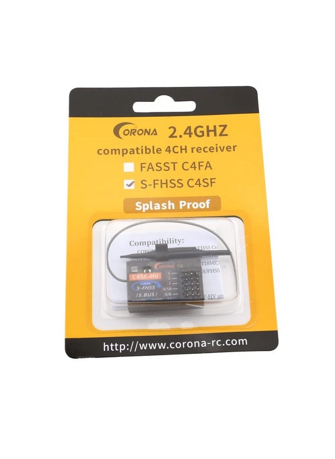 SoloGood - Corona C4Sf 2.4G Receiver Plashproof S Fhss Hv Receiver 4Ch Compatible For Futaba Sbus 3Pv 4Pls 4Pv 7Px 4Px Etc. - Image 1