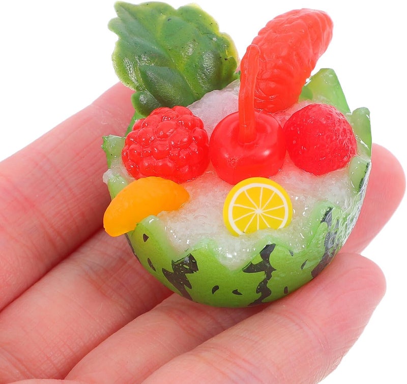 Zerodeko 5pcs Mini Artificial Watermelon Bowls Fake Fruit Decoration Props Simulation Fruit Photo Props for Photography and Table Display - Image 4