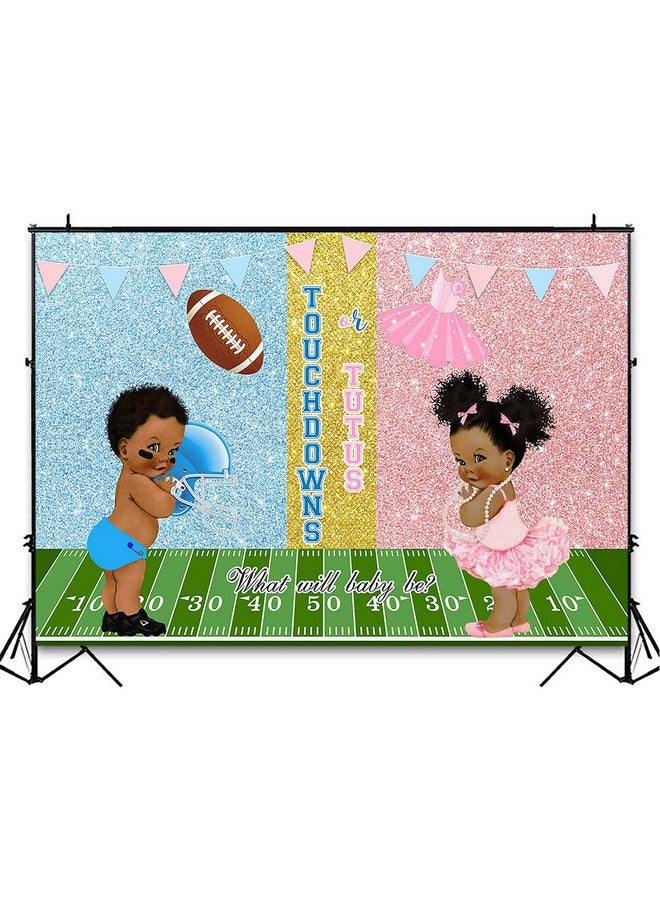 Avezano Touchdowns Or Tutus Gender Reveal Backdrop Boy Or Girl He Or She Gender Reveal Party Decorations Photography Background Glitter Pink Or Blue Baby Reveal Party Banner Photoshoot (7X5Ft) - Image 5