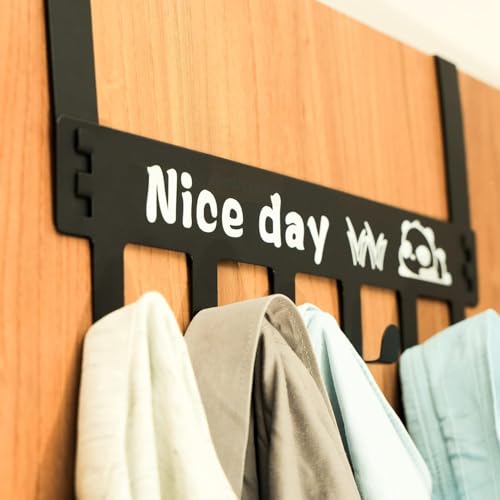 MiniPy Heavy Duty CarbonMetal Over Door Hanger for Cloths, Drill Free Door Hanging Hooks Suitable for Bathroom, Bedroom, Kitchen | Scarf, Coat, Towel Holder Carbon Steel (Pack of 2) - Image 4