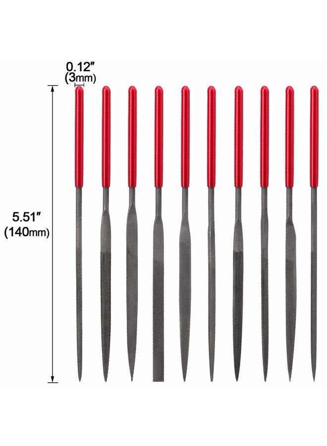 ANCIRS ANCRIS 10 Pack Needle File Sets Diamond Needle File Set Fine-Toothed Metal File Set Hardened Round Sharped Taper for Jewellery Fine Cut Wax Steel Wood Carving - Image 3