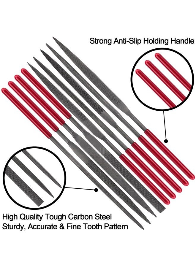 ANCIRS ANCRIS 10 Pack Needle File Sets Diamond Needle File Set Fine-Toothed Metal File Set Hardened Round Sharped Taper for Jewellery Fine Cut Wax Steel Wood Carving - Image 2