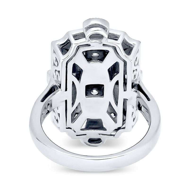 BERRICLE Sterling Silver Art Deco Milgrain Statement Cocktail Ring for Women, Cubic Zirconia CZ - Image 5