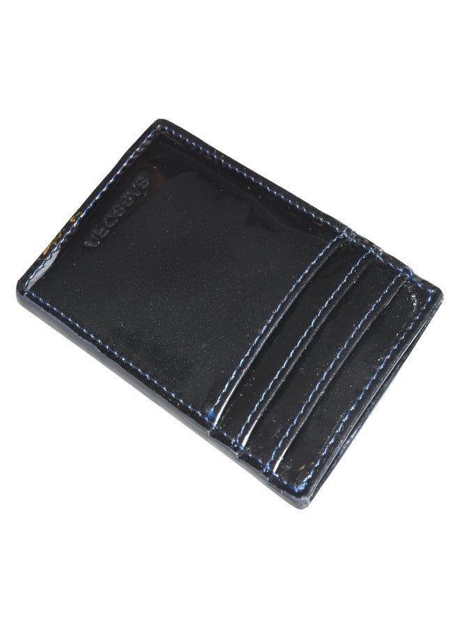 Sassora Premium Patent Leather Unisex RFID Money Clip (Blue) - Image 2