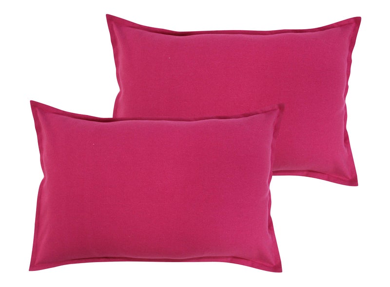 Airwill 100% Cotton Plain Pattern Flap Pillow Covers (46x69cm)(Pink, Pack of 2 Pieces) - Image 3