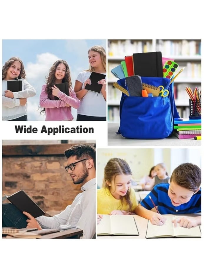 Lined Writing Journal Notebook, A5 Size (5.5"x8.3"), Hardcover Executive Notebook with Elastic Band, Faux Leather Cover for Office, Home, School, and Business, Black - Image 4