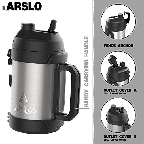 Arslo Sports Water Jug - Gallon Water Bottle - Insulated Stainless Steel Bottle for Gym, Workouts, Basketball, Football, Soccer - Keep Water Cold for Up To 24 Hours - 108Oz (StainlessSteel) - Image 4