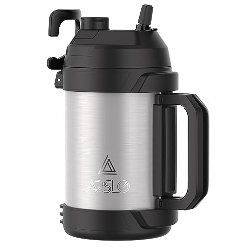 Arslo Sports Water Jug - Gallon Water Bottle - Insulated Stainless Steel Bottle for Gym, Workouts, Basketball, Football, Soccer - Keep Water Cold for Up To 24 Hours - 108Oz (StainlessSteel) - Image 1