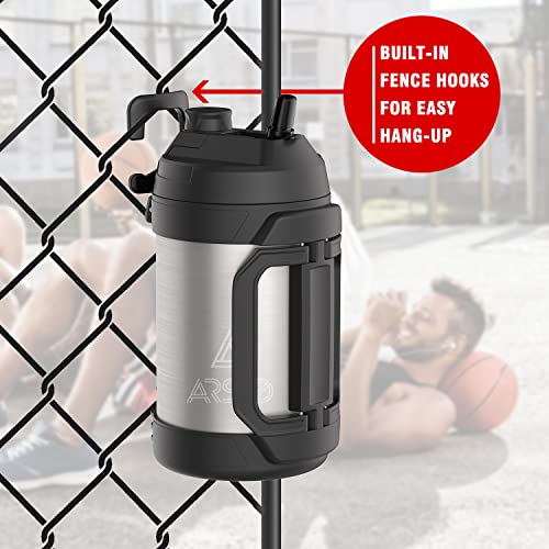 Arslo Sports Water Jug - Gallon Water Bottle - Insulated Stainless Steel Bottle for Gym, Workouts, Basketball, Football, Soccer - Keep Water Cold for Up To 24 Hours - 108Oz (StainlessSteel) - Image 5
