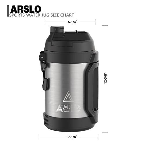 Arslo Sports Water Jug - Gallon Water Bottle - Insulated Stainless Steel Bottle for Gym, Workouts, Basketball, Football, Soccer - Keep Water Cold for Up To 24 Hours - 108Oz (StainlessSteel) - Image 3