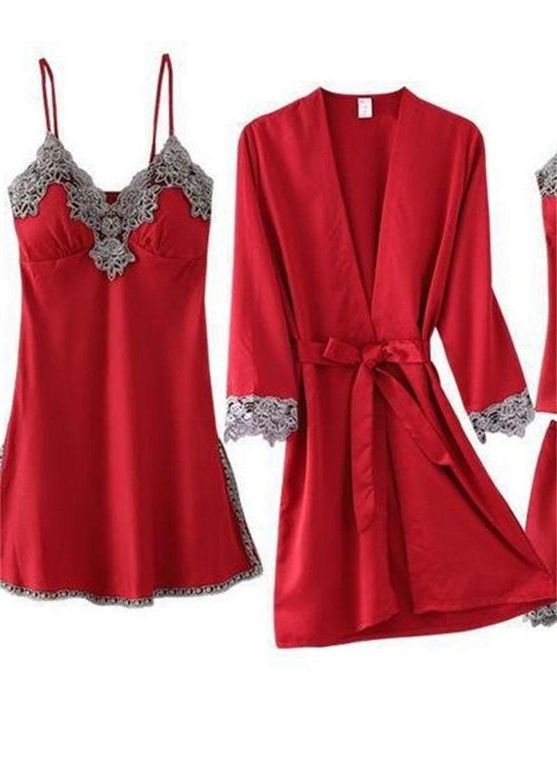 5pcs pajamas ladies home wear silky pajamas set - Image 3