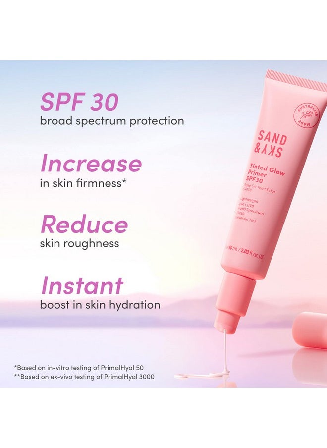 Sand & Sky - Tinted Glow Primer Spf 30 Sunscreen Australian Made Daily Hydrating Makeup Primer With Broad Spectrum Sun Protection & Sheer Rosy Tint Improves Pigment Firms Skin Minimizes Roughness - Image 1