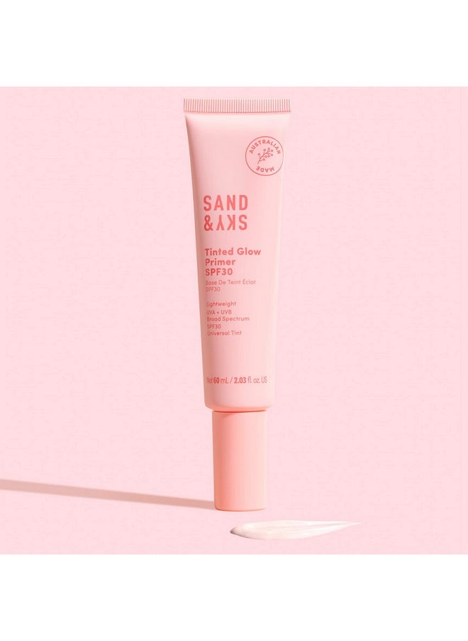 Sand & Sky - Tinted Glow Primer Spf 30 Sunscreen Australian Made Daily Hydrating Makeup Primer With Broad Spectrum Sun Protection & Sheer Rosy Tint Improves Pigment Firms Skin Minimizes Roughness - Image 1