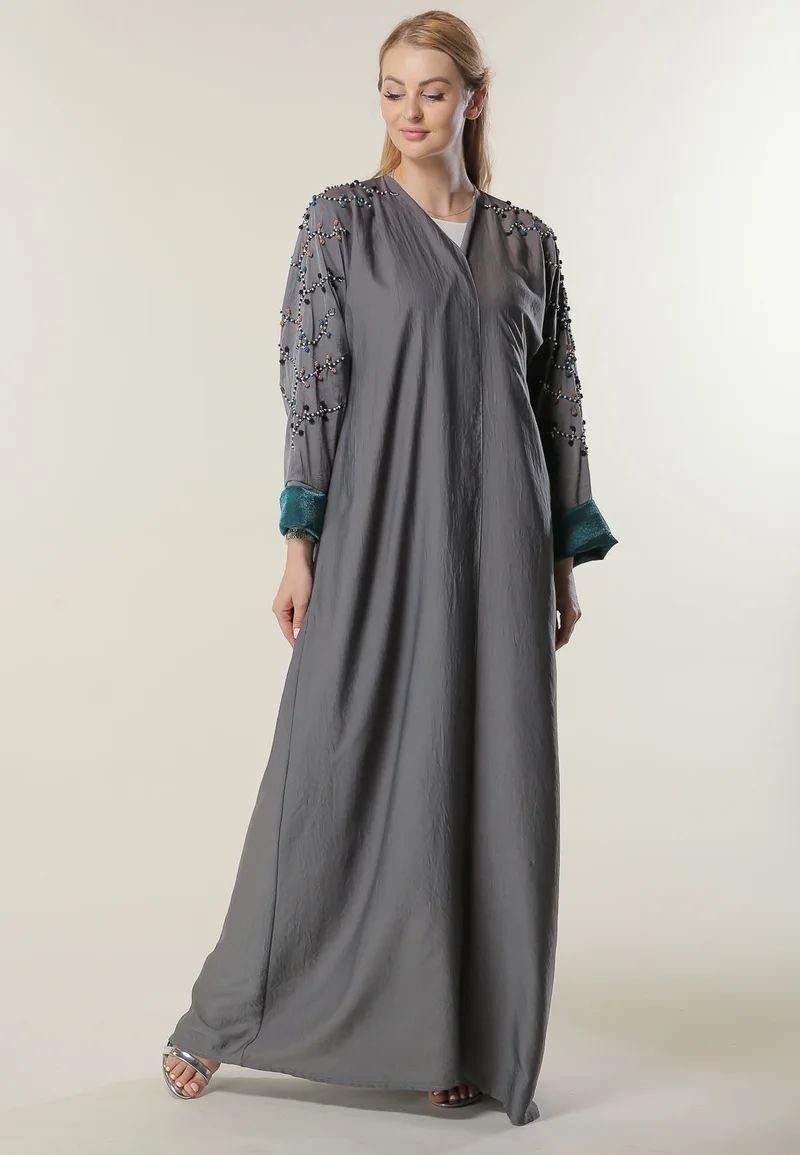 Embroidered V-Neck Abaya
