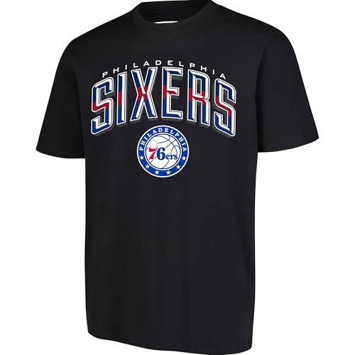 Ultra Game NBA Official Men’s Super Soft Supreme T-Shirt - Unisex, Philadelphia 76ers, Black, Large - Image 1