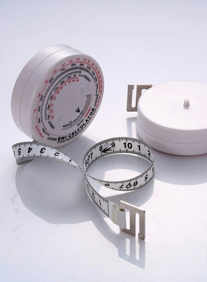 BMI Measuring Tape BMI Wheel Calculator Body Mass Index Calculator Body Tape Measure for Body Waist Weight Health Accurate Measurement White Color - Image 4