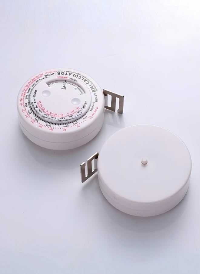 BMI Measuring Tape BMI Wheel Calculator Body Mass Index Calculator Body Tape Measure for Body Waist Weight Health Accurate Measurement White Color - Image 2