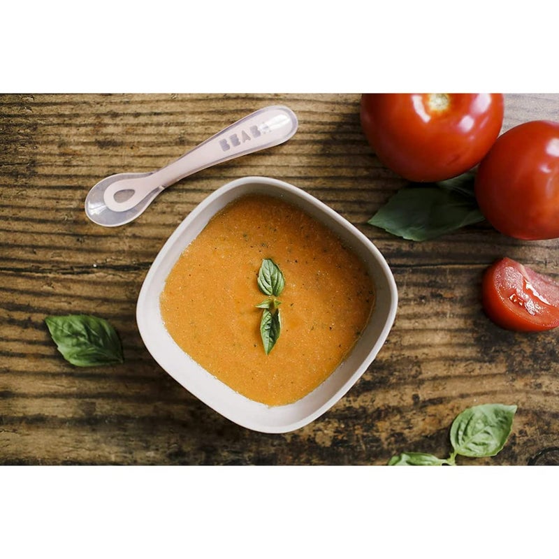 Baba Beaba 2nd Stage Silicone Spoon - Baby Led Weaning Self Feeding Training Spoon with Ultra Soft Tip, Gum Friendly, Ergonomic Handles, BPA Free, Vintage Pink, 8m+ - Image 4