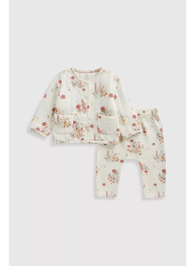 مذركير Floral Quilted Jacket and Leggings Set
