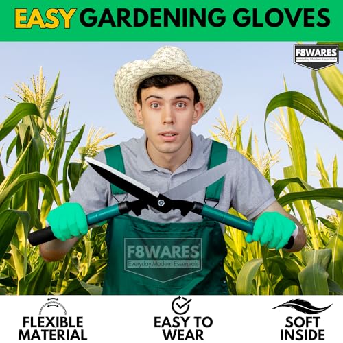 F8WARES 15 Inch Long Thick and Heavy Duty Reusable Nitrile Gardening Gloves - Long Garden Gloves for Gardening Work, Home Garden and Farming Pack 1 Pair XL - Image 3