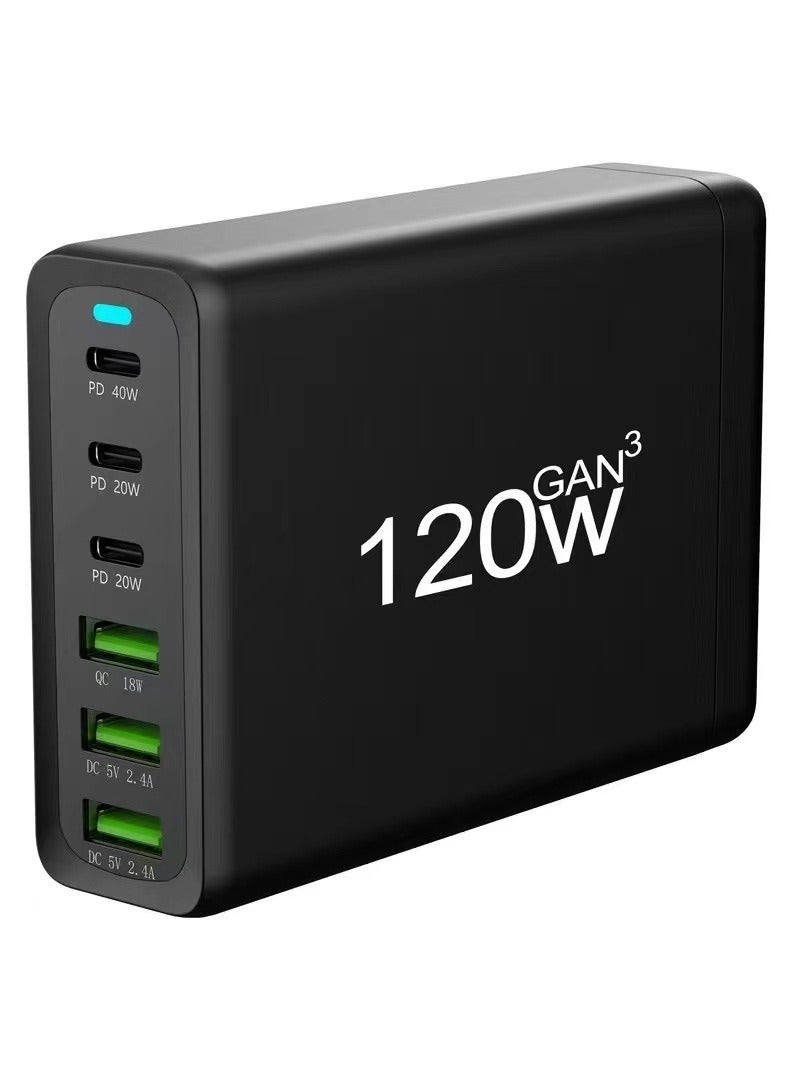 Beauenty 120W GaN Charger 6 Ports USB Type C PD Charger Quick Charge 3.0 USB Type C Quick Charger Mobile Phone USB Charger - Image 4