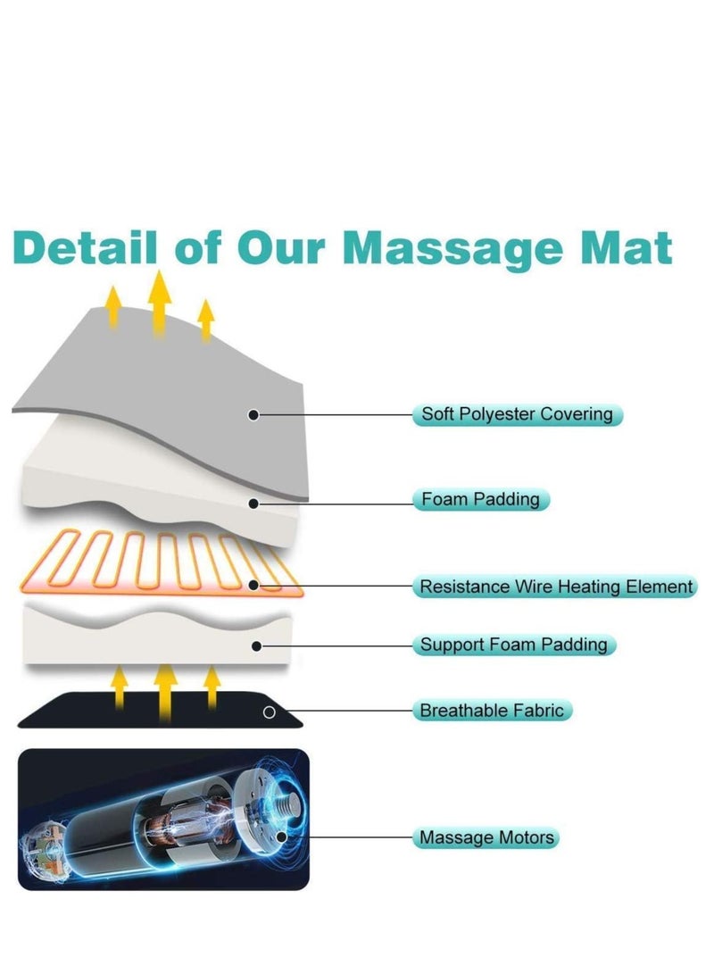 ياميم سرير تدليك كهربائي لكامل الجسم مزود بـ 9 محركات لتخفيف الآلام والاهتزازات لكرسي السرير والأريكة، سرير تدليك مع جهاز تحكم عن بعد، جهاز تدليك منزلي للجسم للرأس والساق - Image 3