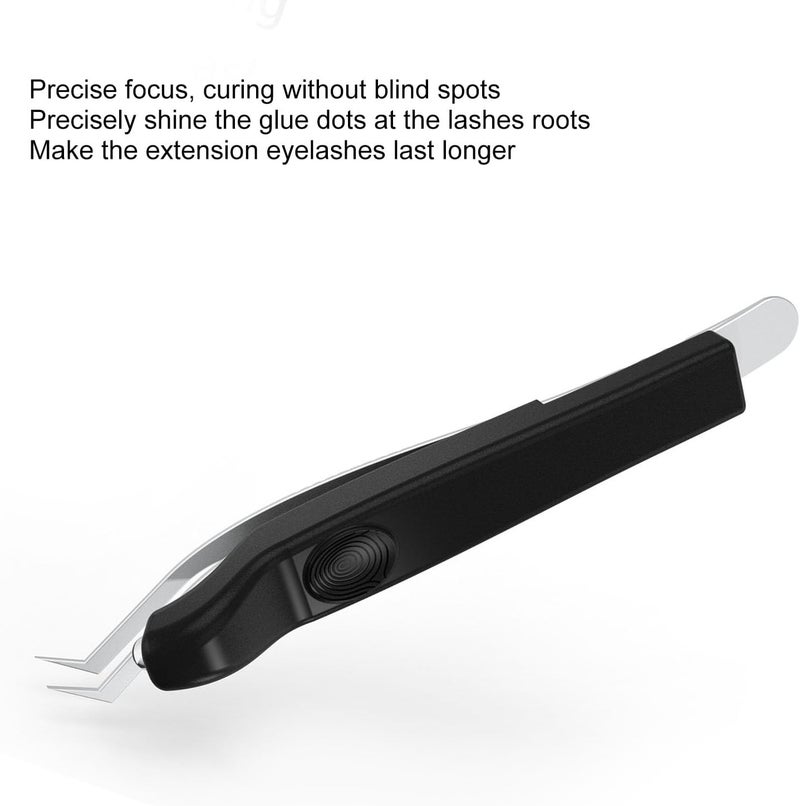 GOWENIC Cordless Eyelash Glue Curing Lamp Handheld Tweezers with Rapid Curing Design for Extensions Professional Beauty Artists Aluminum Alloy - Image 2