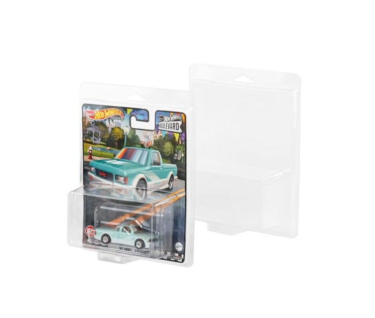 32 PACK CLEAR CLAMSHELL PROTECTOR CASE COMPATIBLE WITH HOT WHEELS PREMIUM 06MM THICK PET VEHICLE BLISTER PACK COVER CASES FOR STORAGE AND DISPLAY 32
