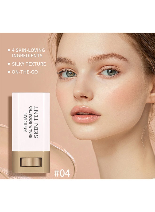 Meidián Beauty Balm Serum Boosted Skin Tint, Solid Tinted Moisturizing Serum Foundation Stick, Buildable Medium-to-Full Coverage Contour Stick for Face Makeup #04 - Image 2