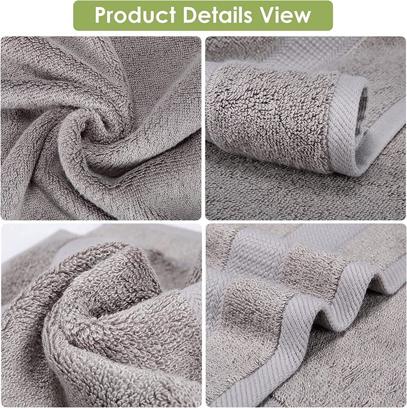 TIQH Bamboo Cotton Thick and Plush Hand, Gym & Workout Hand Towel - Set of 2 (Beige) - Image 3