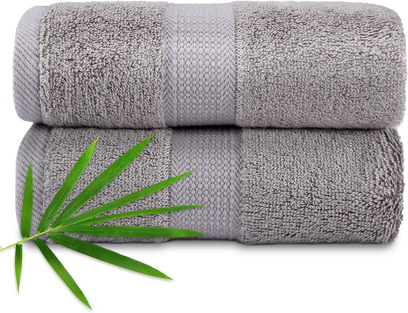 TIQH Bamboo Cotton Thick and Plush Hand, Gym & Workout Hand Towel - Set of 2 (Beige) - Image 1
