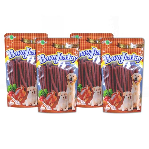 Rena Bow Jerky Chicken Liver Dog Treats – High Protein Soft Stick-Style Snacks for All Life Stages, Training & Reward Snacks, Healthy Daily Dog Treats, 200 g Each, Pack of 4 - Image 1
