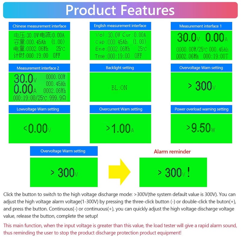 MakerHawk Electronic Load Tester - USB Load Tester 150W 200V 20A Resistor Adjustable Constant Current Battery Capacity Tester Module Intelligent Dischar - Image 3
