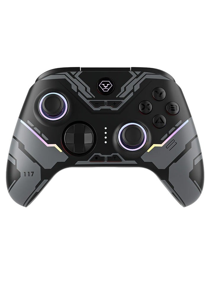 AOLION - Wireless Bluetooth Controller, Hall Linear Trigger Gamepad Controller, Compact Portable Gaming Joystick, Comfortable Grip Gamepad With RGB Lightening , (1pc, Black Grey, Hall Trigger) - Image 1