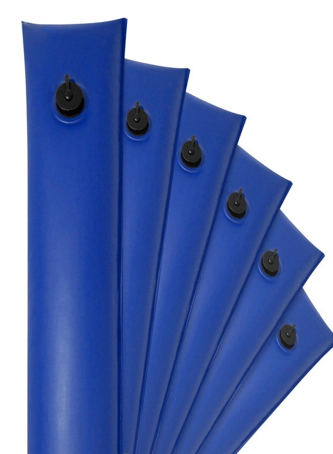 Robelle 8 ft. 6-Pack Commercial Blue Single Chamber Pool Cover Weights, Double Seams, .25 MM Thick Vinyl, Oversized Jumbo Screw Valve Cap, Pool Water Bags, Water Tubes - Image 1